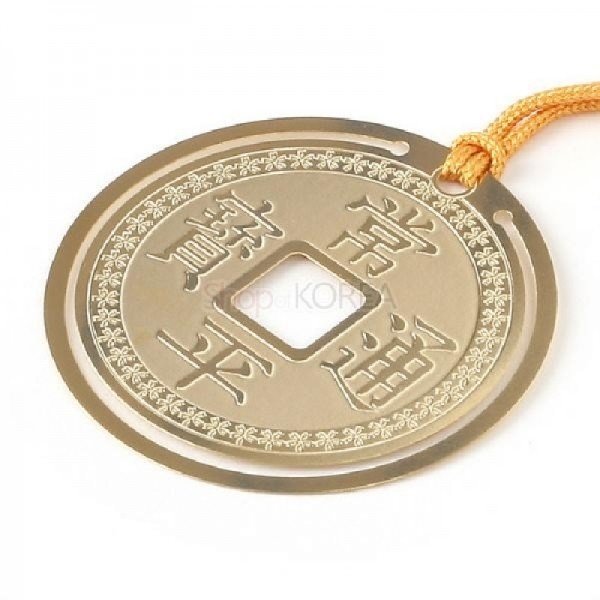 금장 책갈피 大-동전 - 고급스러운 금장과 매듭으로 제작