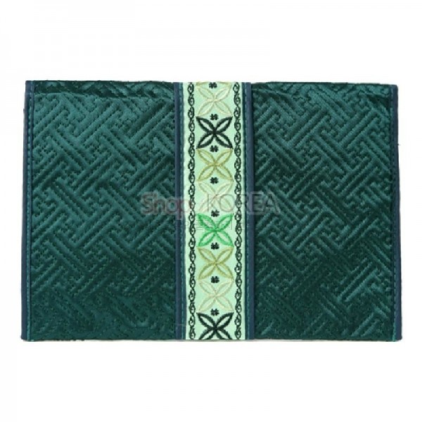 누비자수띠지갑[진녹색] - 아(亞)무늬로 누비된 지갑