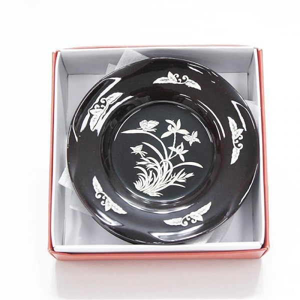 나전칠기 난초 컵받침 4종세트 - 나전칠기로 제작된 고급 컵받침 세트