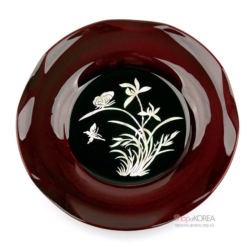 나전칠기 난초 컵받침 4종세트