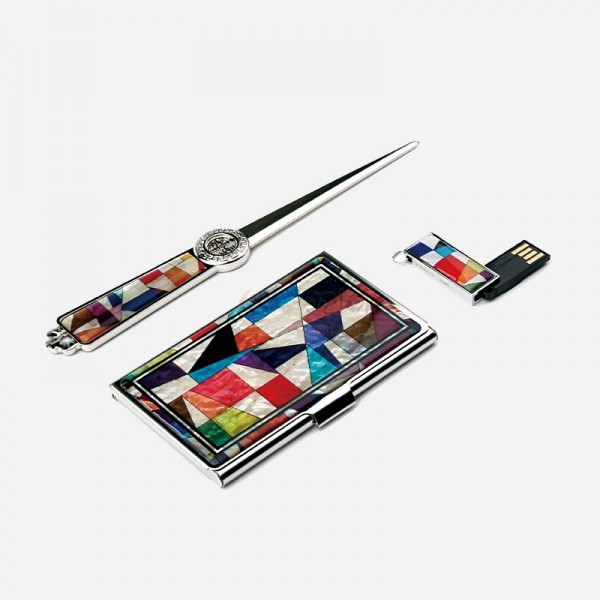 USB 16G 명함집3종-조각보 - 명함집,편지칼,USB 3종세트