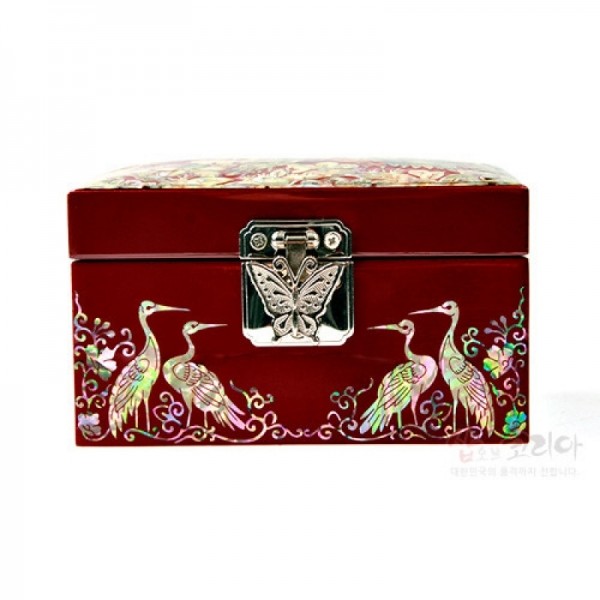 나전 직보석함-송학[적] - 송학 디자인의 나전 보석함