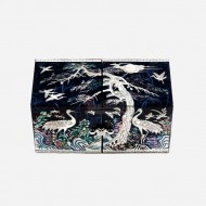 한지쌍합-송학(청색)