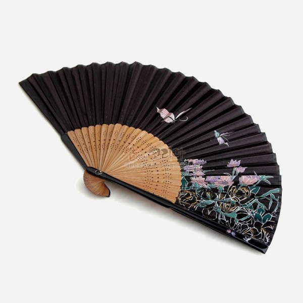 부채속 나비한쌍 - 아름다운 디자인 한국 전통 부채