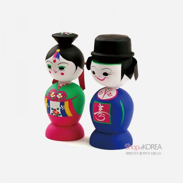 목각혼례인형(대)-신랑신부 - 전통의 멋이 살아있는 목각인형