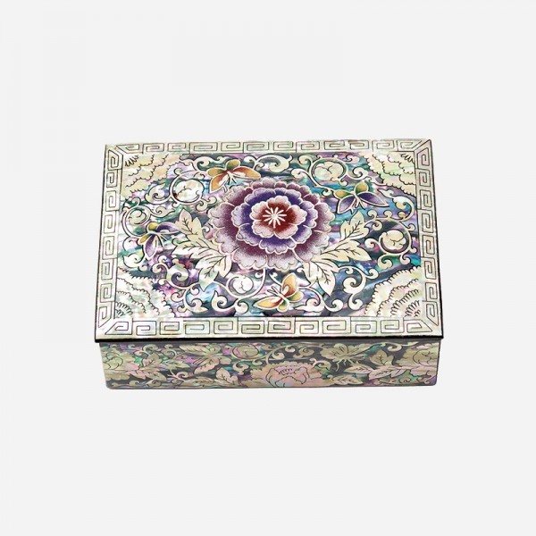 자개필함세트-나전으로 핀 모란(필함,명함함) - 목단과 나비의 화려한 나전칠기 전통상품 필함+명함함 세트