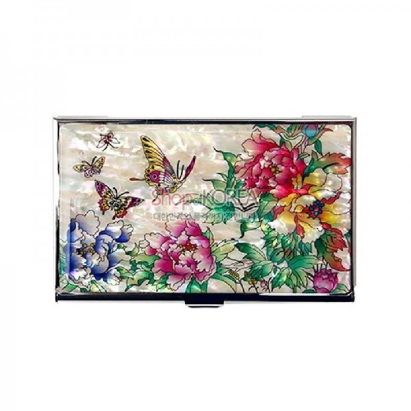 자개필함세트-나전으로 핀 모란(필함,명함케이스,usb32G) - 목단과 나비의 화려한 나전칠기 실속형 필함 3종세트