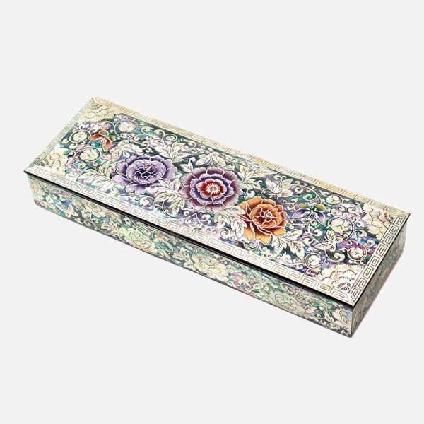 자개필함-나전으로 핀 모란 - 목단과 나비의 화려한 나전칠기 필함