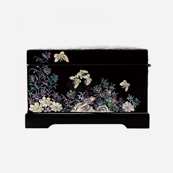 예닮 나전보석함- 소나무와 학 - 소나무와 학이 어우러진 나전칠기 보석함, 영원한 번영과 행복의 상징