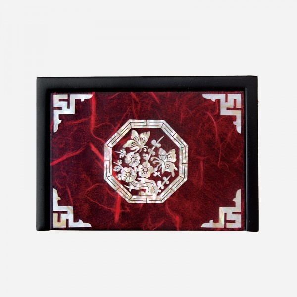 나전칠기 한지명함함- 적매화 - 고급스러운 한지와 자개의 조화