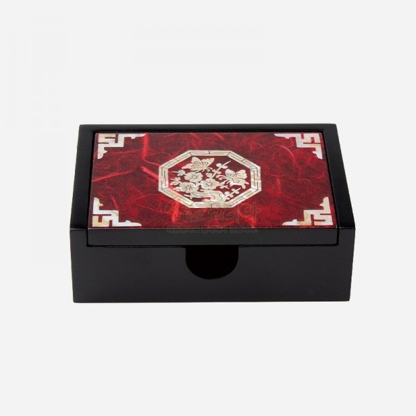 나전칠기 한지명함함- 적매화 - 고급스러운 한지와 자개의 조화