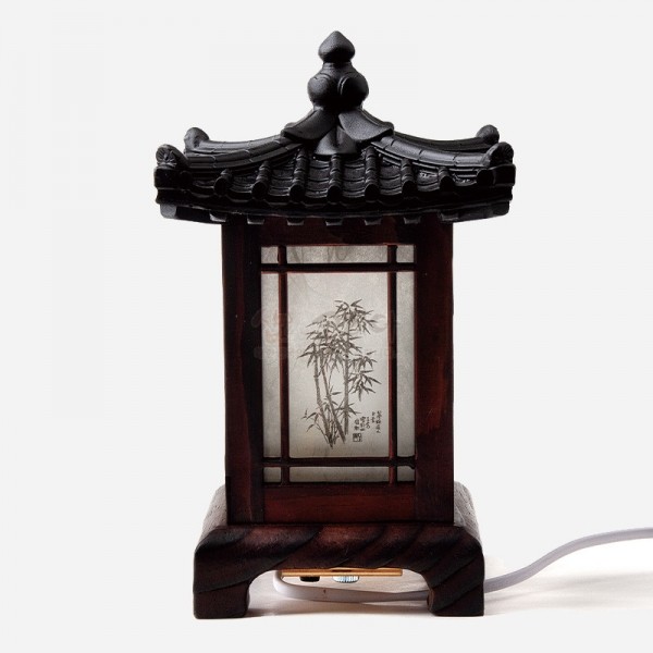 작은좌등-기와사군자 - 사각기와의 멋스러움과  나무로 섬세하게 깍아 만든 수작업 좌등