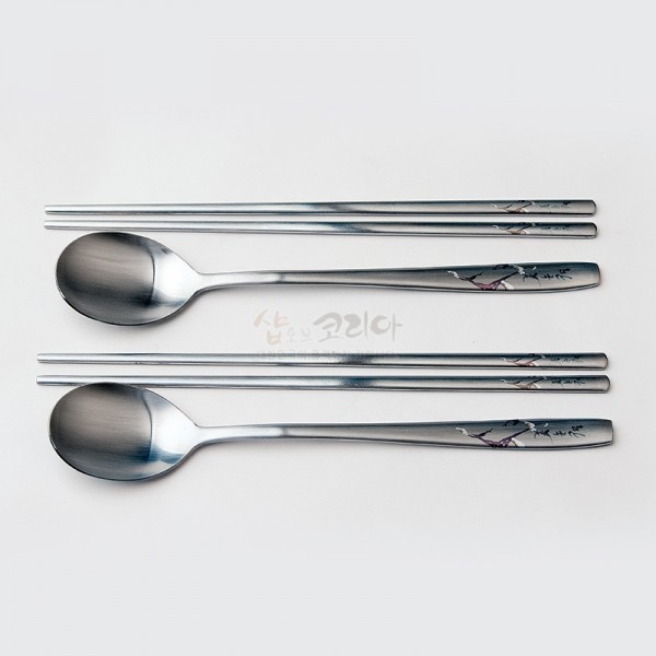 한국미 수저 2p세트-소나무 설경 - 