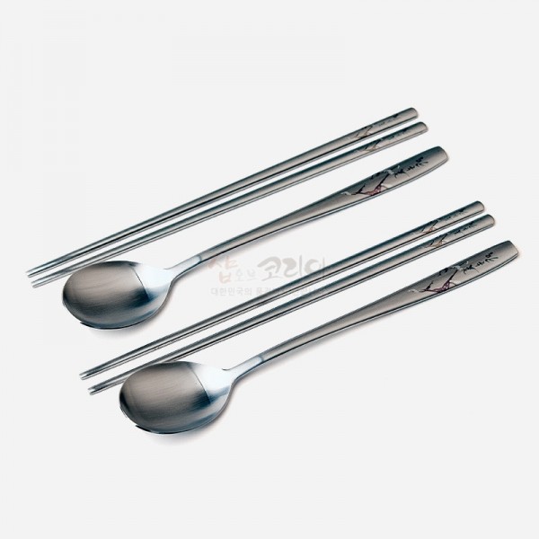 한국미 수저 2p세트-소나무 설경 - 