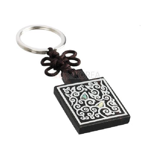 흑단열쇠고리-사각천꿈 - 흑단위에 음양으로 디자인 한 제품