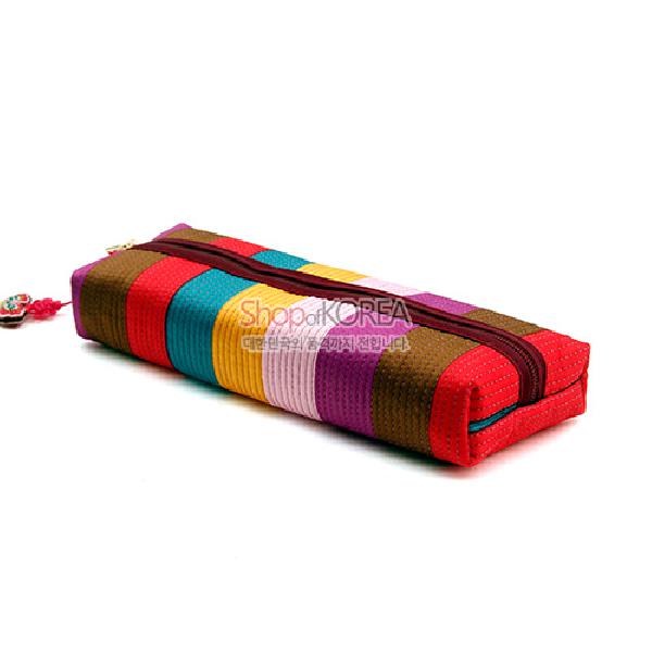 색동무늬 누비띠필통 - 색동무늬가 돋보이는 예쁜 누비 필통