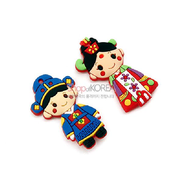 입체메모홀더 2p-신랑신부 - 전통인형 디자인 메모자석