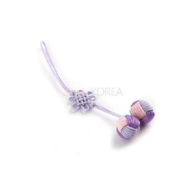 매듭 작은열쇠고리-미니2매듭공[연자색] - 귀엽고 깜찍한 매듭공을 표현한 제품