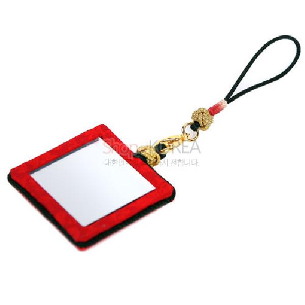 조각보 작은열쇠고리[적색] - 조각보 무늬를 활용한 거울핸드폰고리