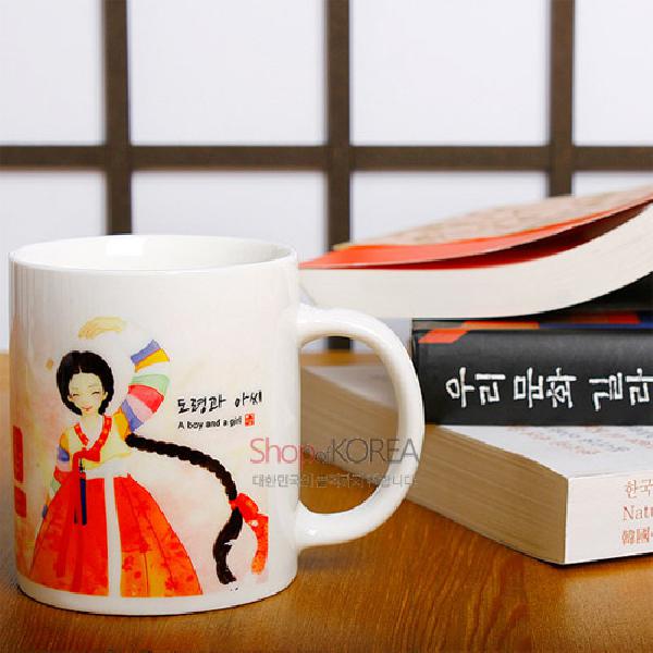 한국의 아침 머그컵 시리즈 - 도령과아씨 - 한국/한글/한복 전통문화상품