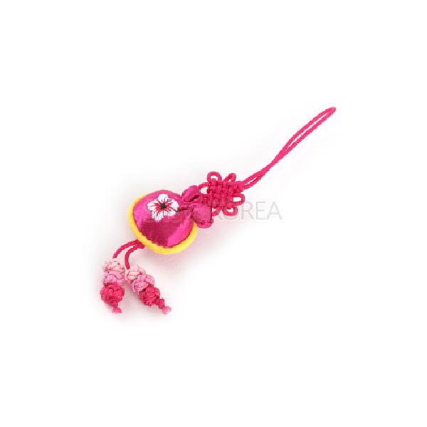 매듭 작은열쇠고리-2중복주머니[진홍색] - 복을 담아드리는 복주머니를 표현