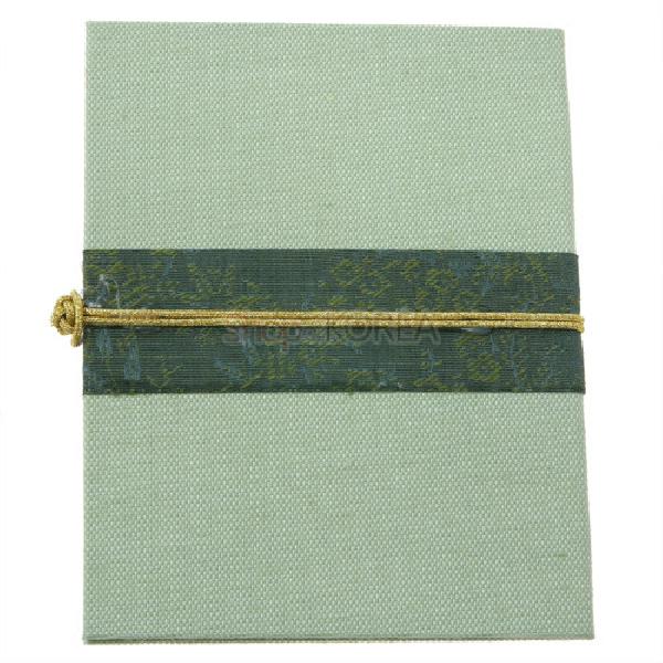 조각보매듭 카드 小-녹색띠[연두색] - 매듭과 고급스러운 비단조각의 조화
