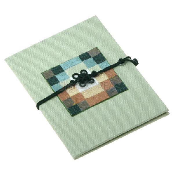 조각보매듭 카드 小[연두색] - 매듭과 고급스러운 비단조각의 조화