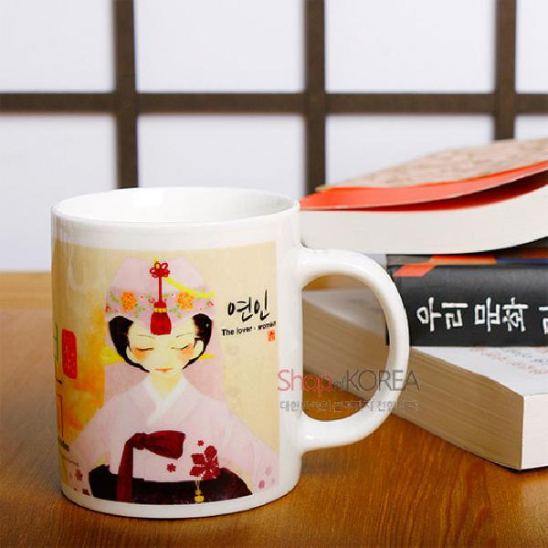 한국의 아침 머그컵 시리즈 [연인-여성] - 한국/한글/한복 전통문화상품