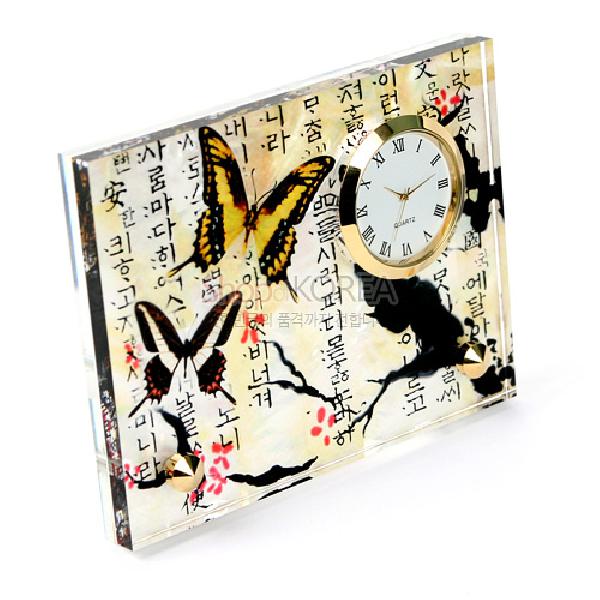 탁상용시계-매화나비 - 전통무늬가 새겨진 탁상용 시계