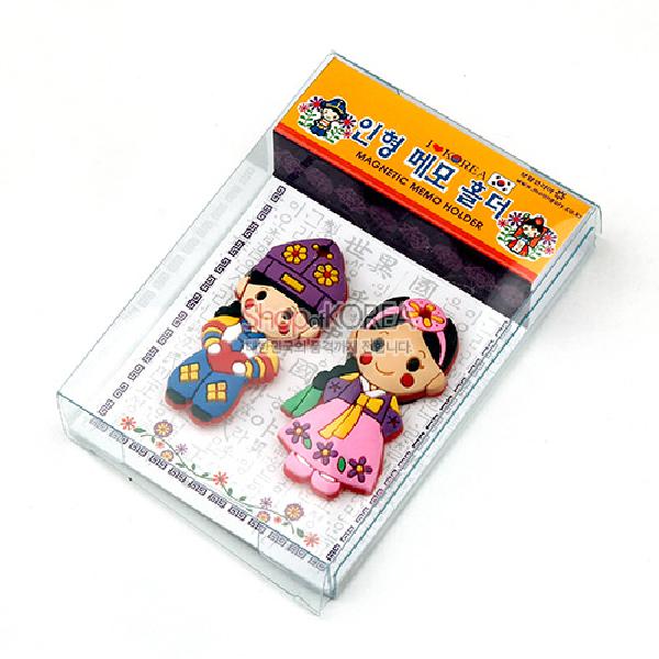 입체메모홀더 2p-도령과아씨 - 전통인형 디자인 메모자석