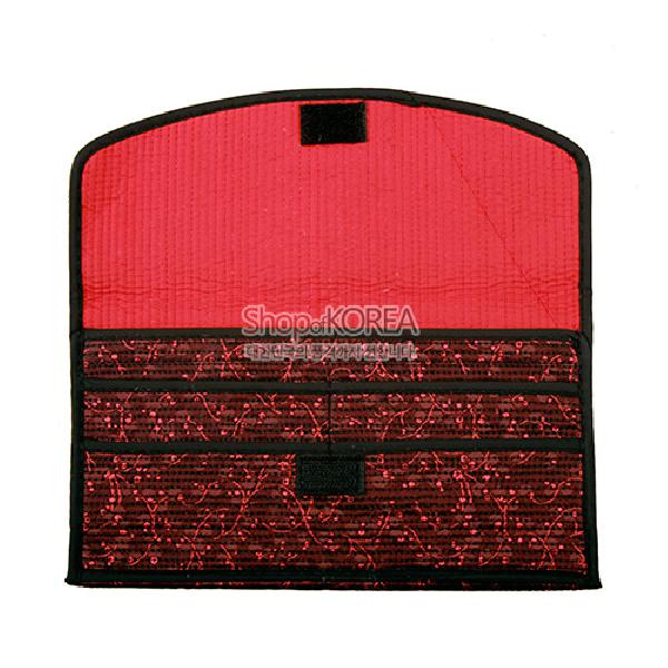 누비수(秀) 색동 장지갑[흑색] - 예쁜 누비 색동무늬 장지갑