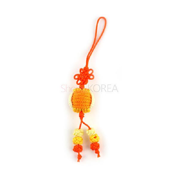 매듭 작은열쇠고리-매듭공[주황색] - 귀엽고 깜찍한 매듭공이 인상적인제품
