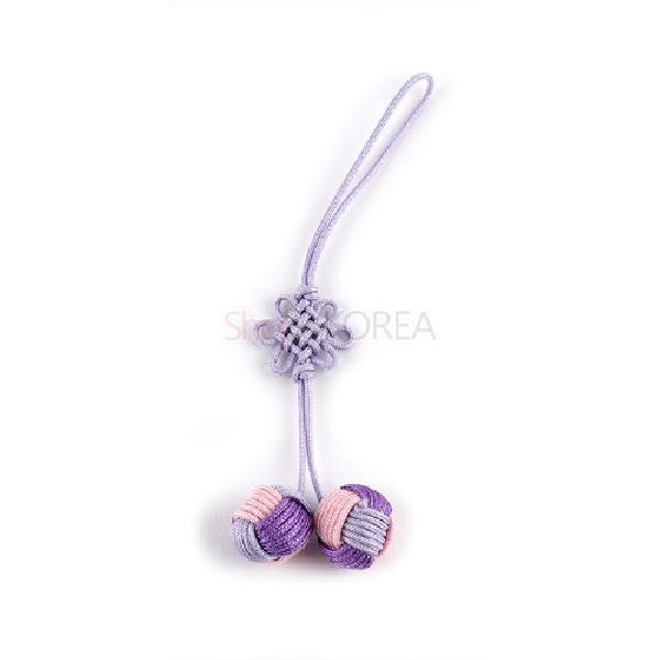 매듭 작은열쇠고리-미니2매듭공[연자색] - 귀엽고 깜찍한 매듭공을 표현한 제품