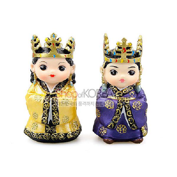 민속인형-왕과왕비(신라) - 귀여운 표정의 전통 인테리어소품