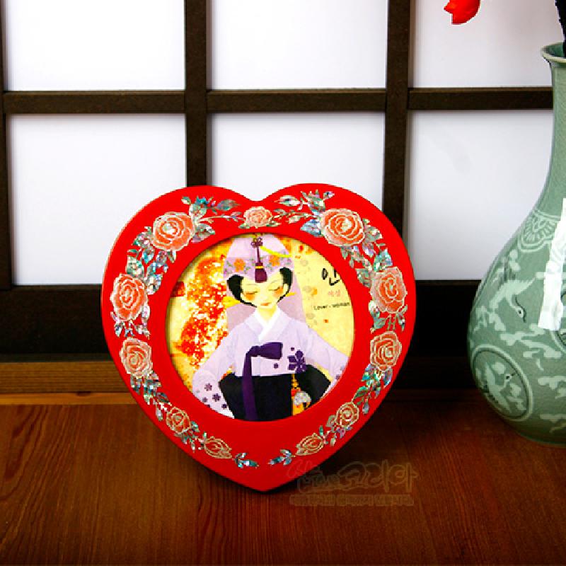 장미문 나전탁상액자[적색]